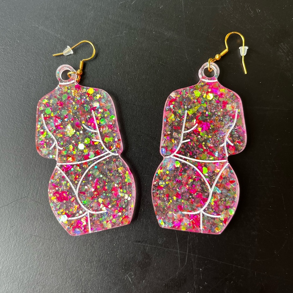 Pink booty earrings